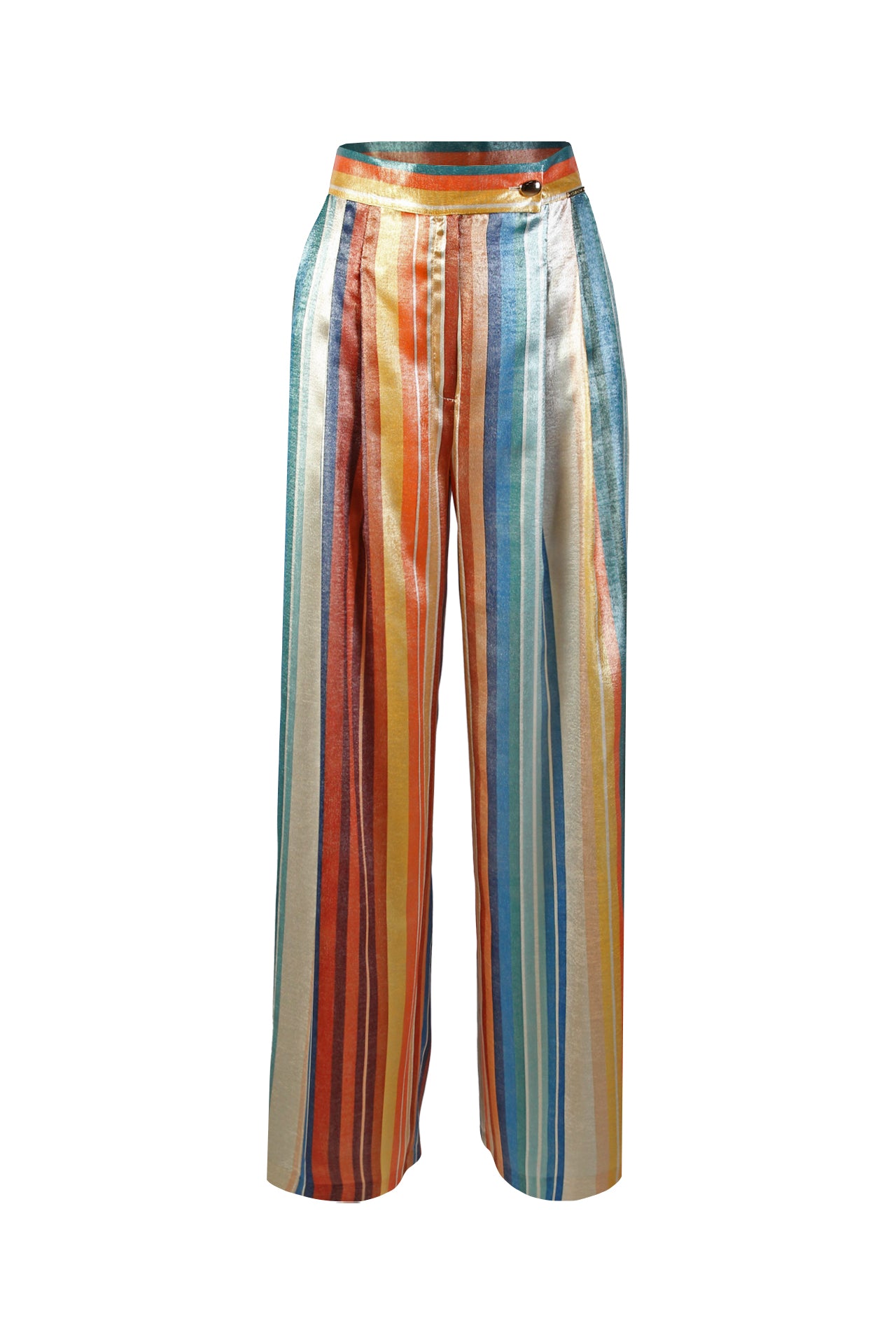 Pantalonas Acetinadas Multicolor e Prateadas