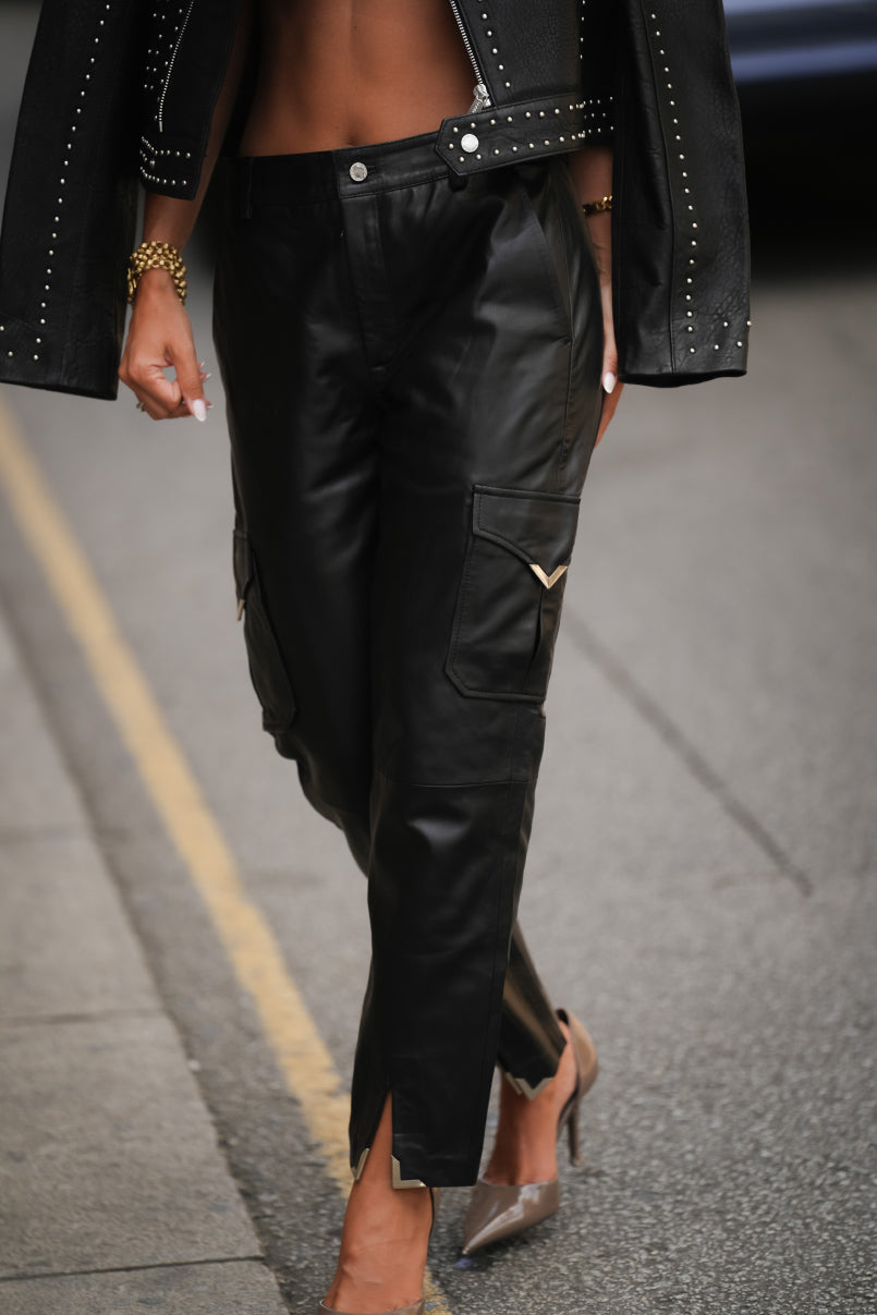 Calças cargo Leather collection