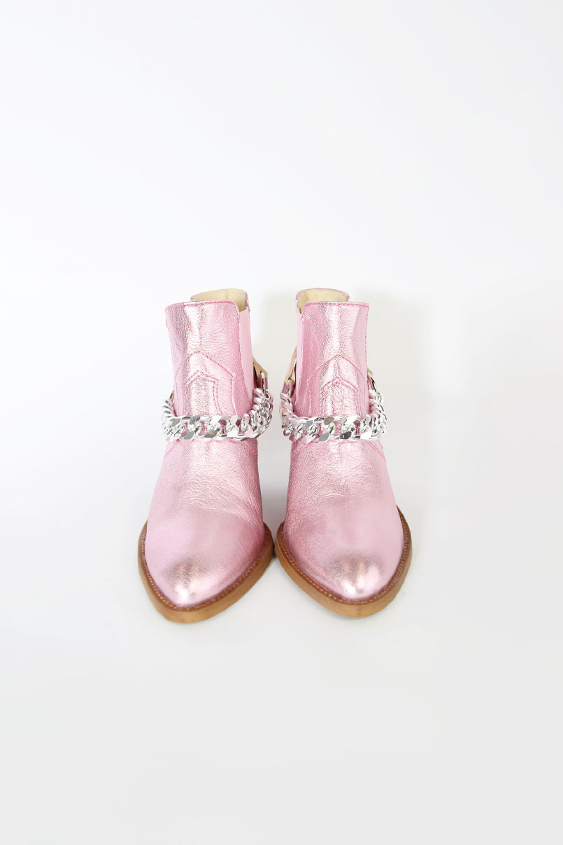 Botim estilo texana em pele