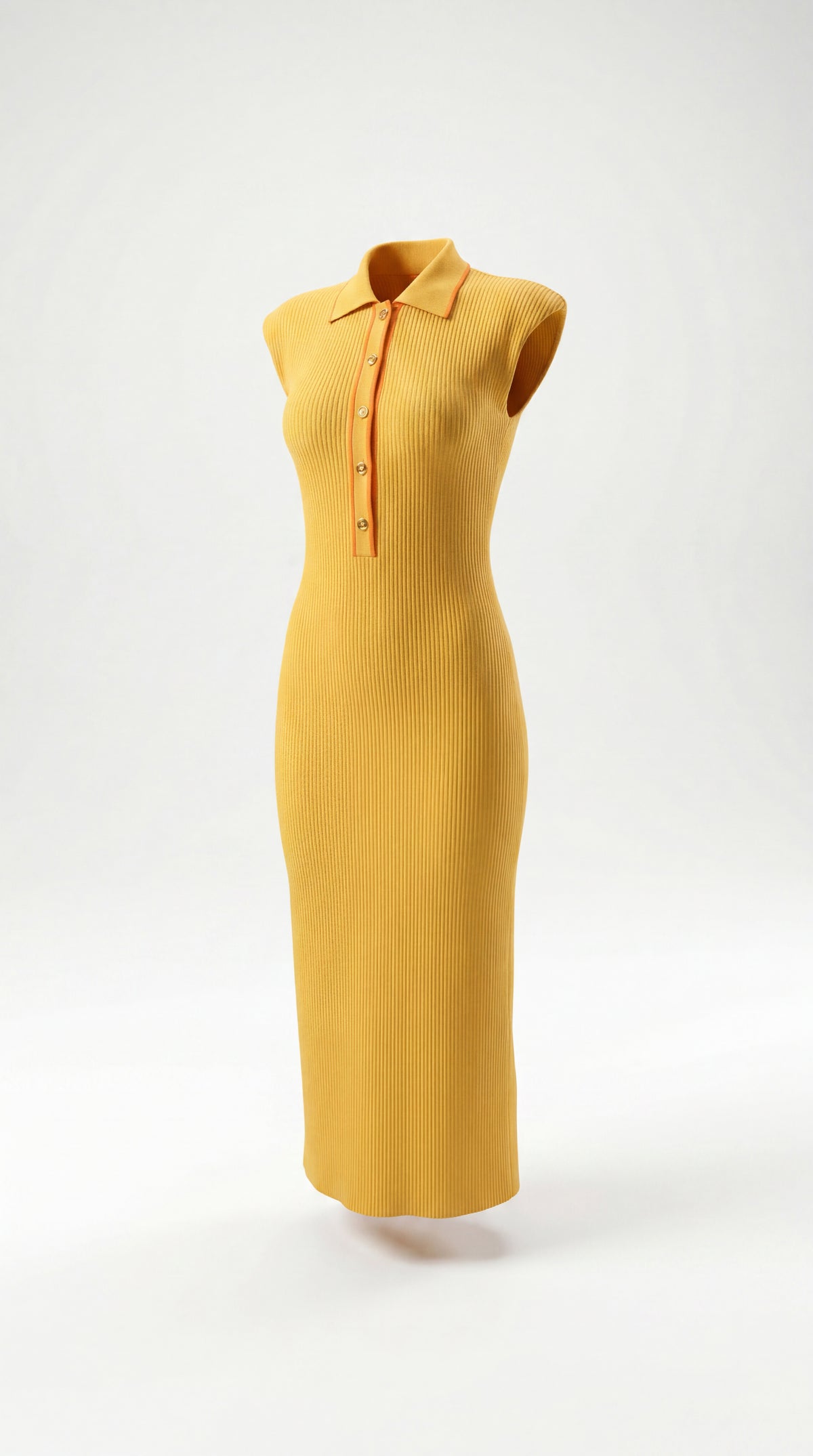 Vestido midi de punto acanalado