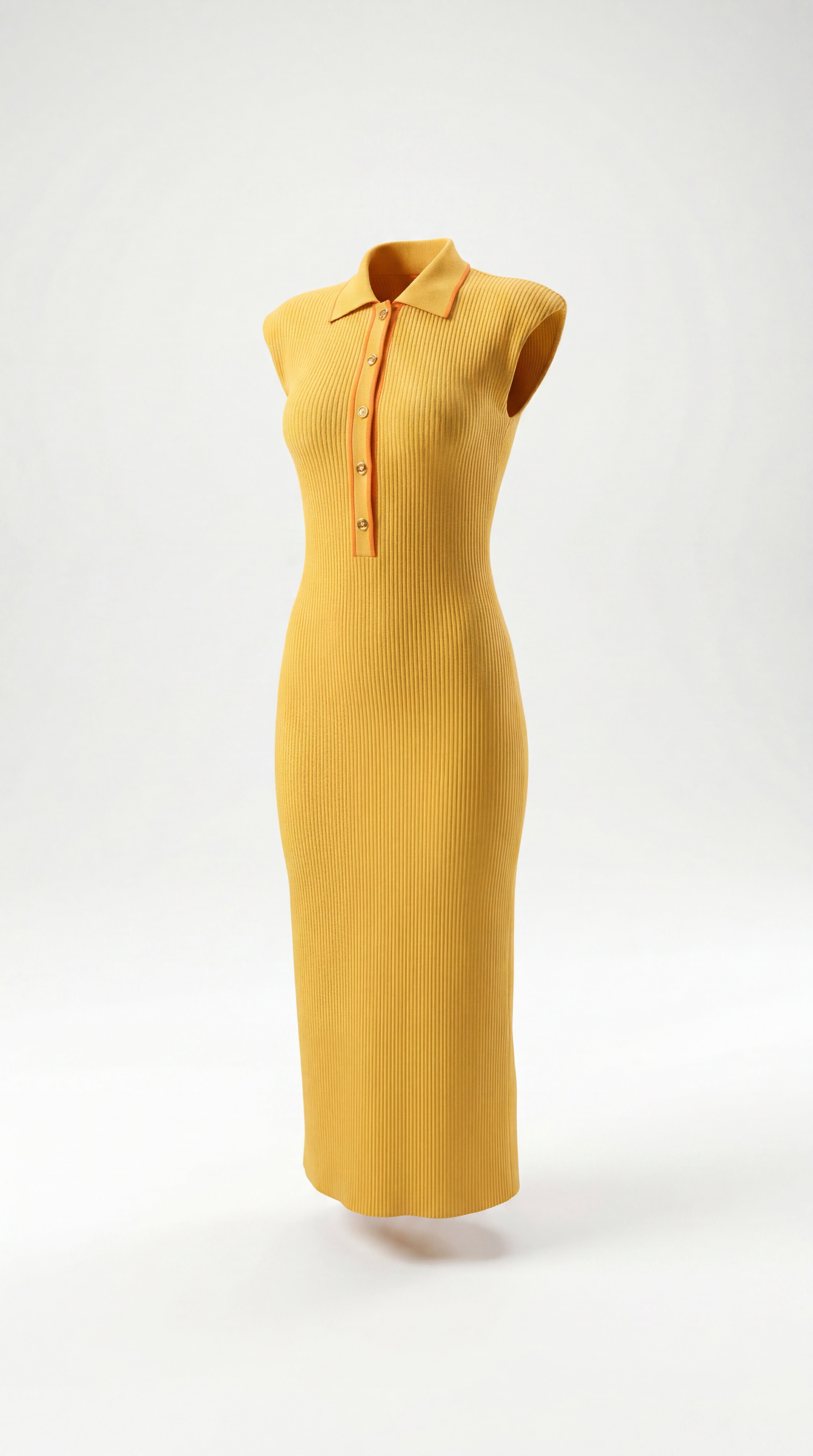 Vestido Midi de Malha Canelada