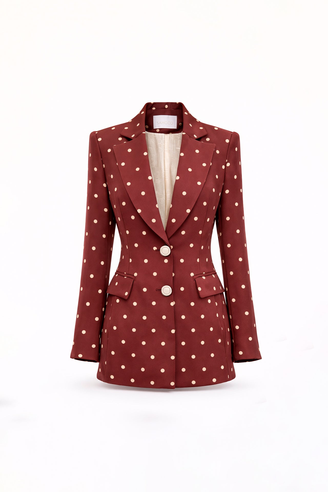 Blazer Citado com Estampado às Bolas