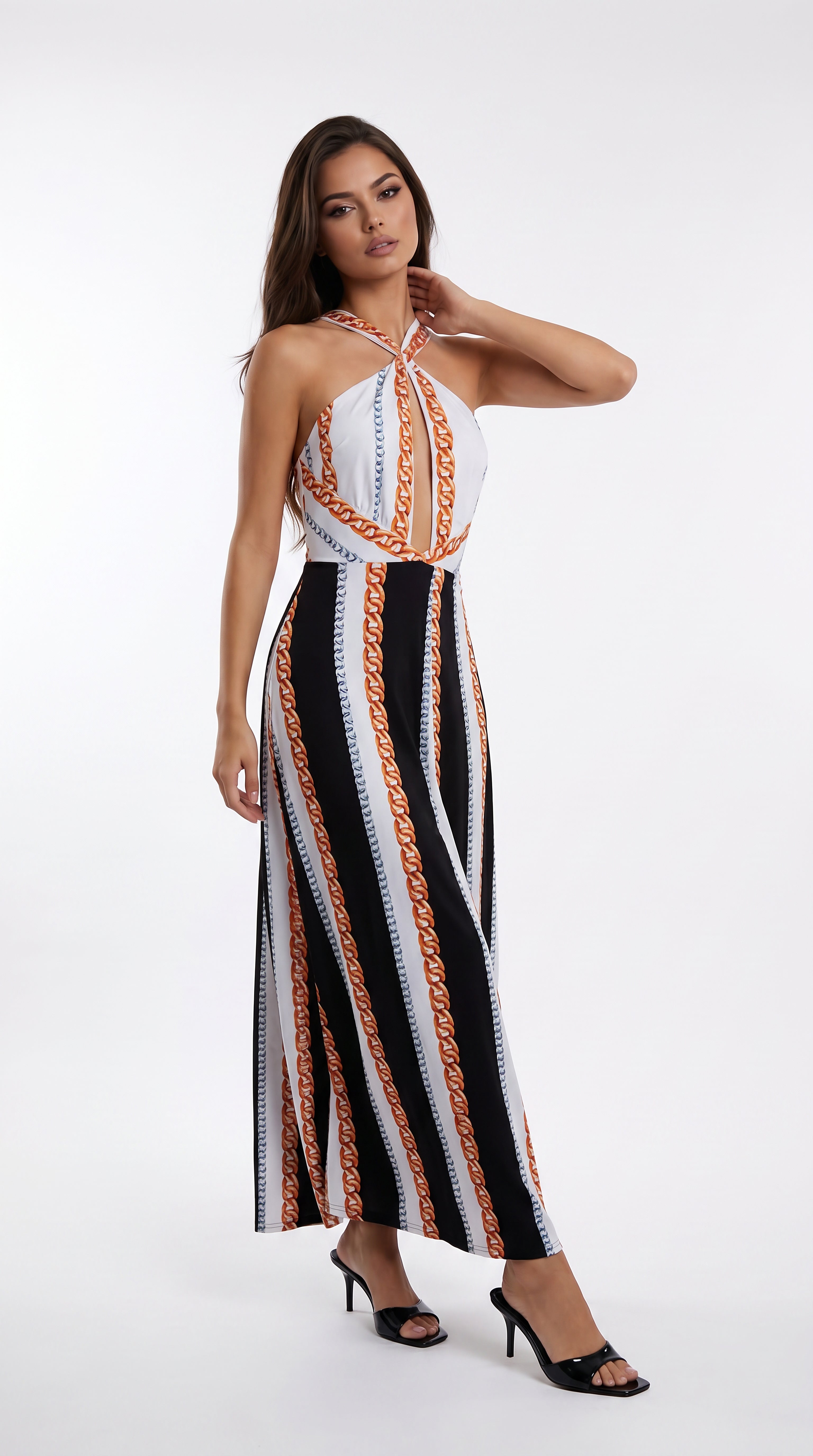Vestido Gola Halter com nó