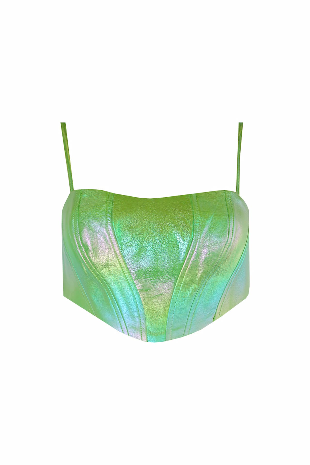 Crop top efeito pele iridescente
