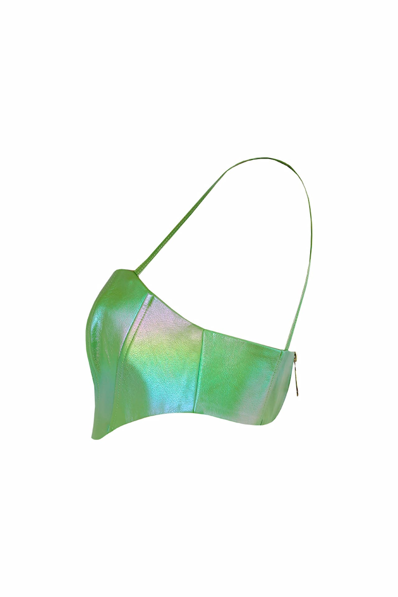 Crop top efeito pele iridescente