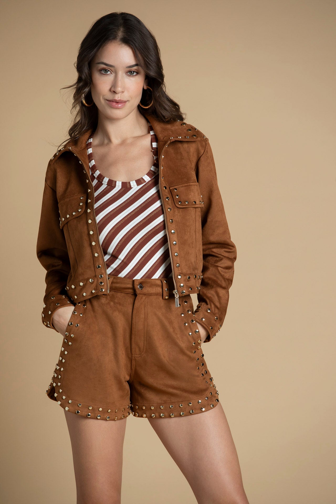 Casaco efeito camurça