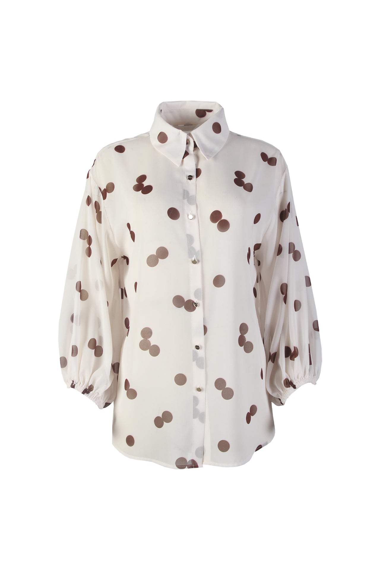 Camisa fluida semitransparente estampada