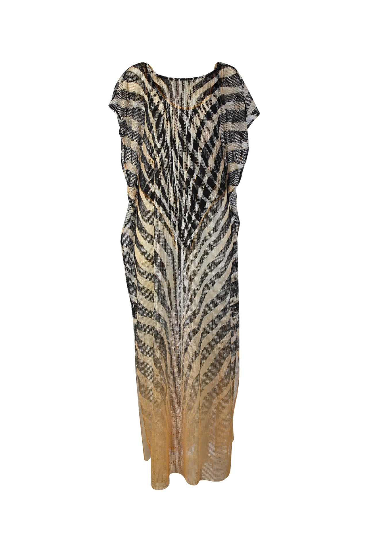 Vestido kaftan translúcido multicolor