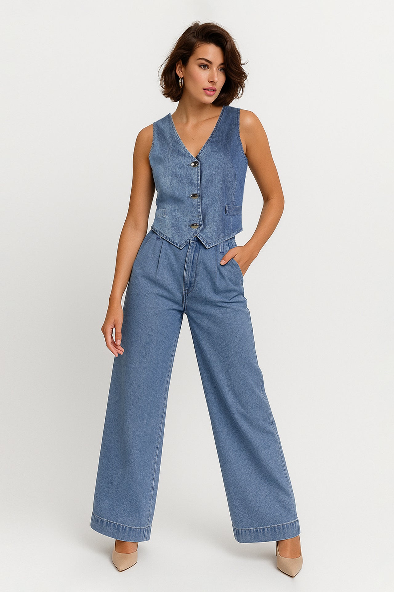 Calças Fluidas Denim