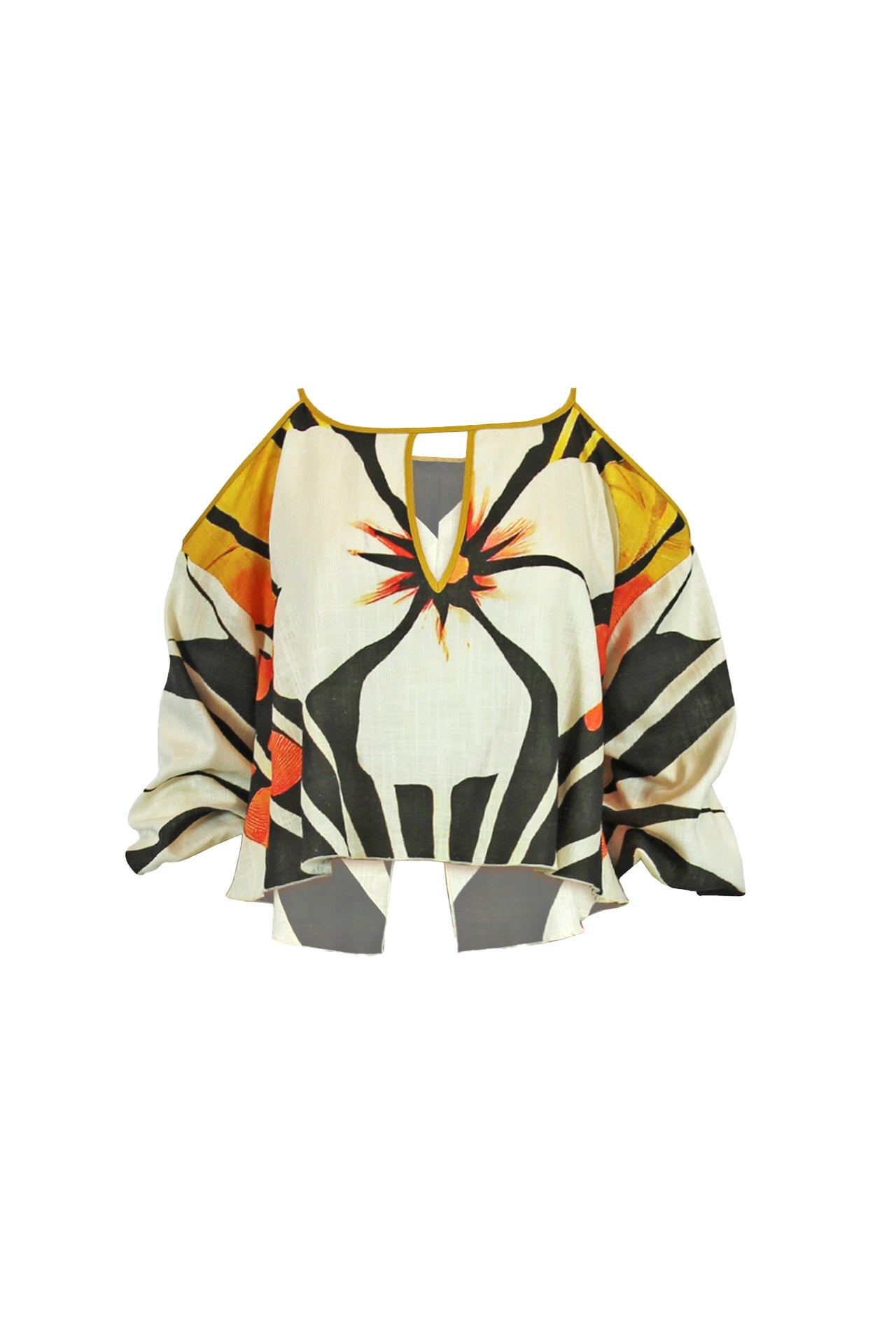 Blusa Manga Abalonada Estampado Flor