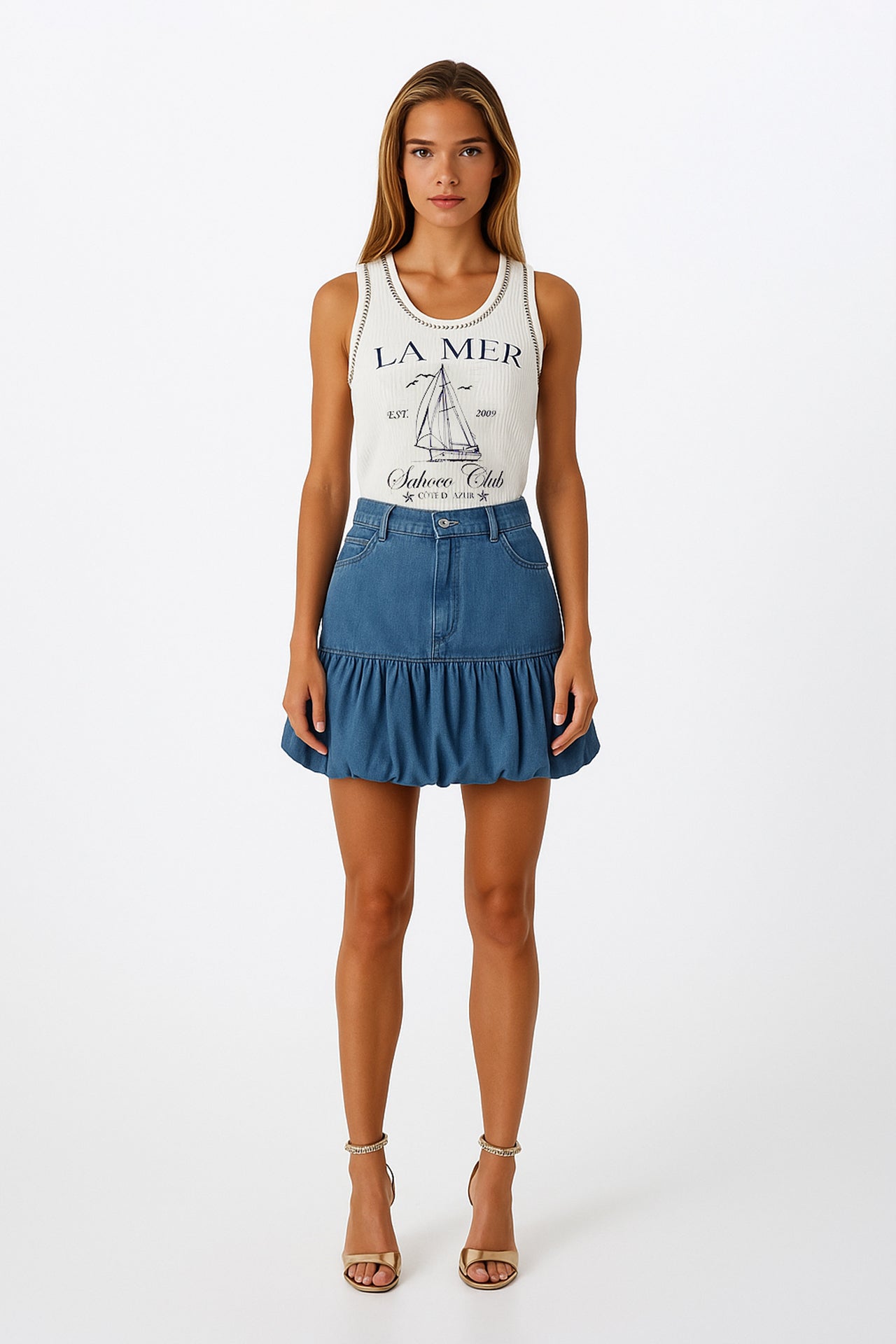 Saia Curta de Ganga com Bainha Abalonada