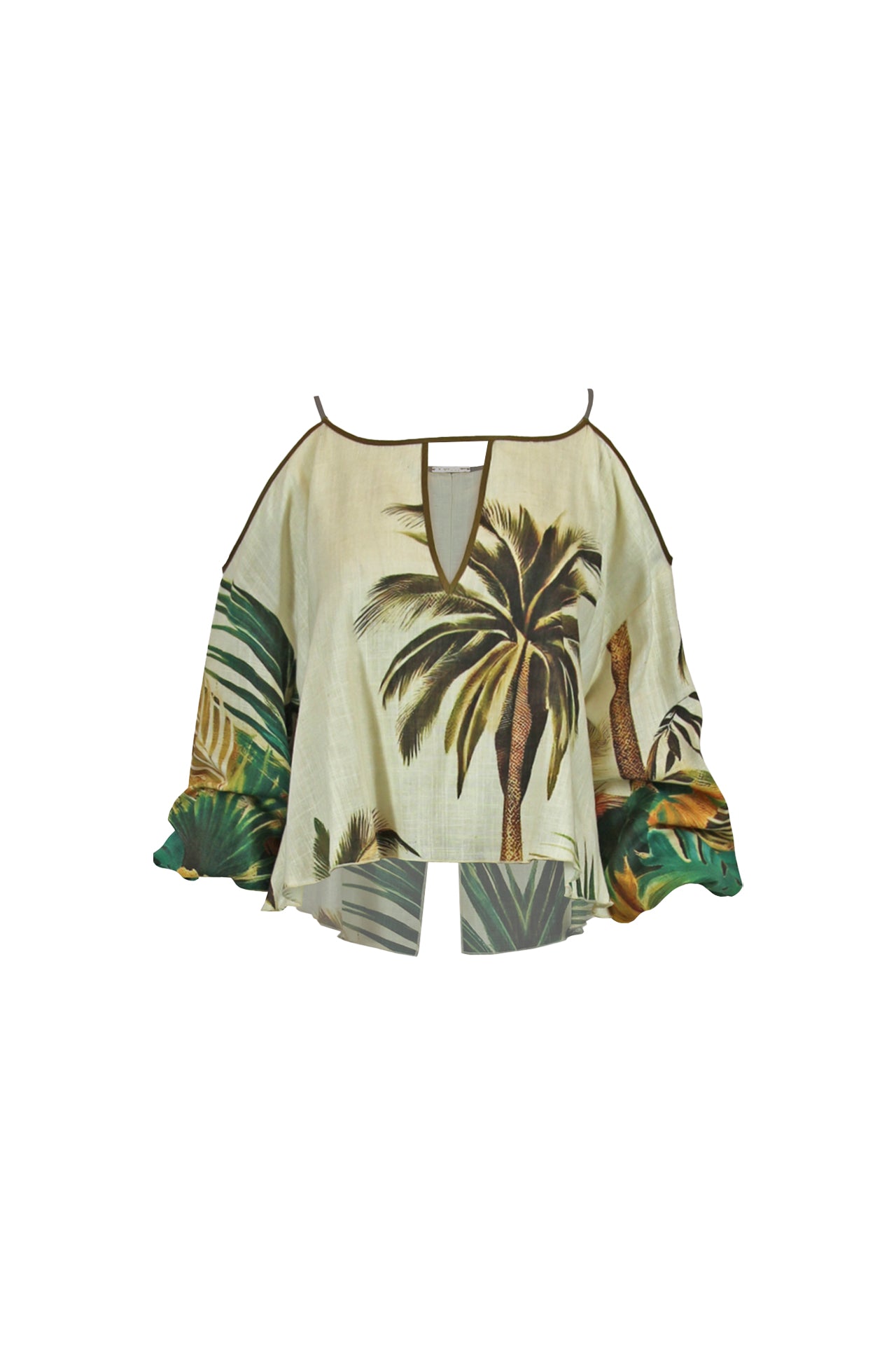 Blusa Manga Abalonada Estampado Flor