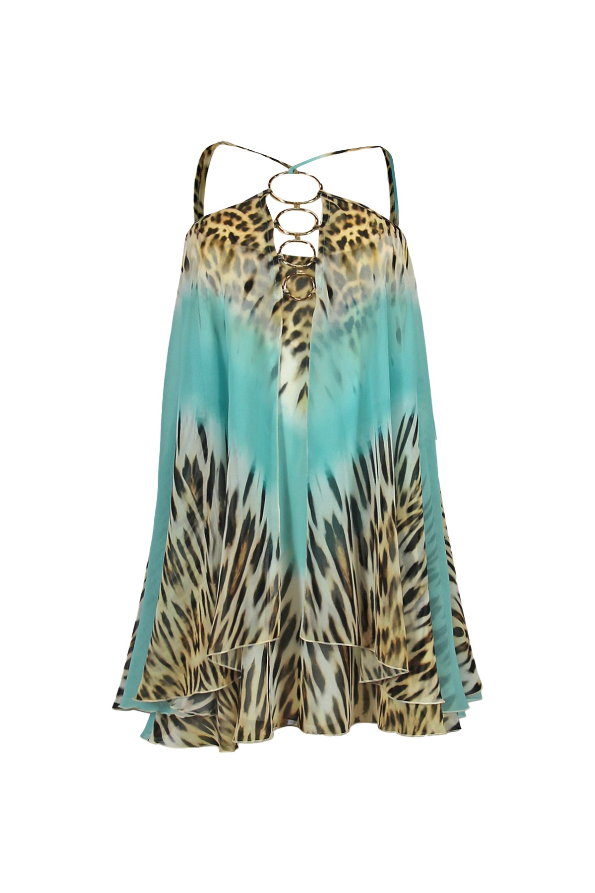 Vestido curto estampado animal