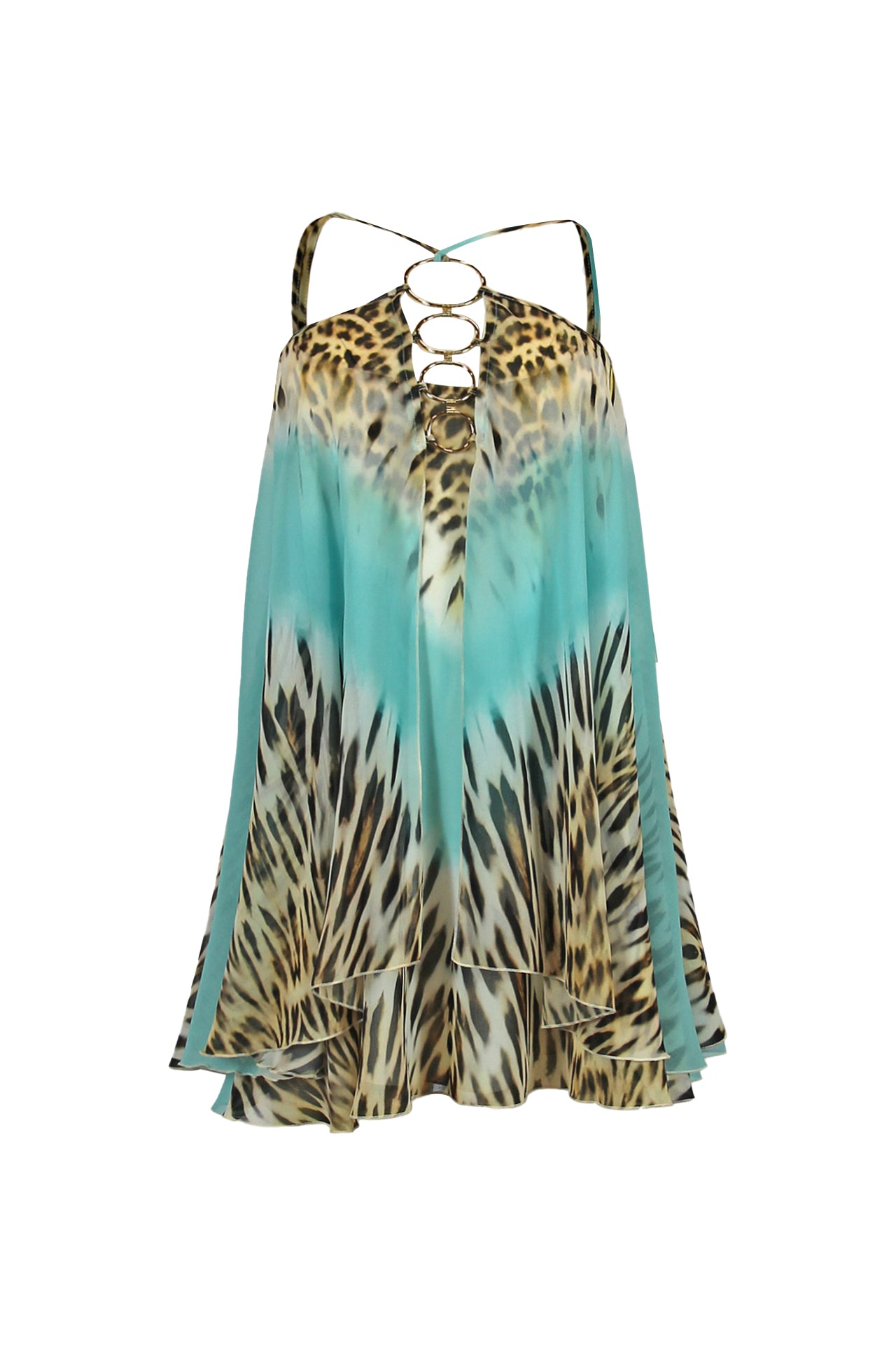 Vestido curto estampado animal