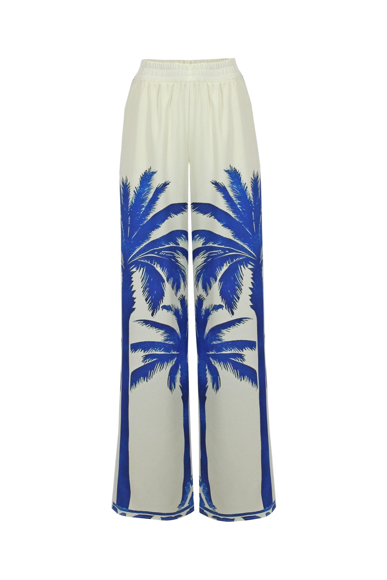 Calças fluídas estampadas