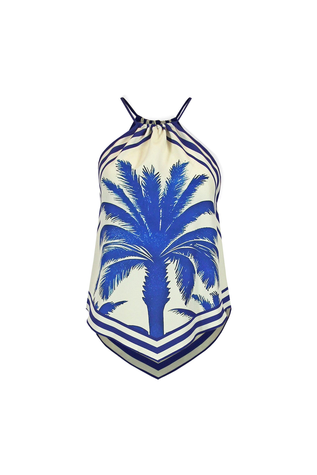 Top halter estampado tropical