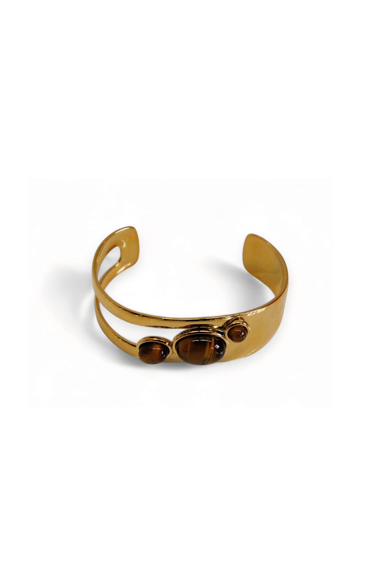 Pulsera abierta con detalles efecto piedra