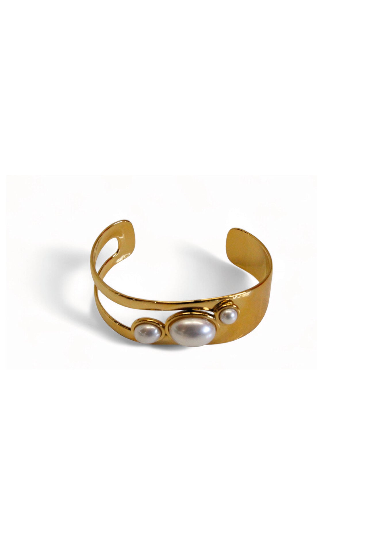 Pulseira aberta com detalhes efeito pedra