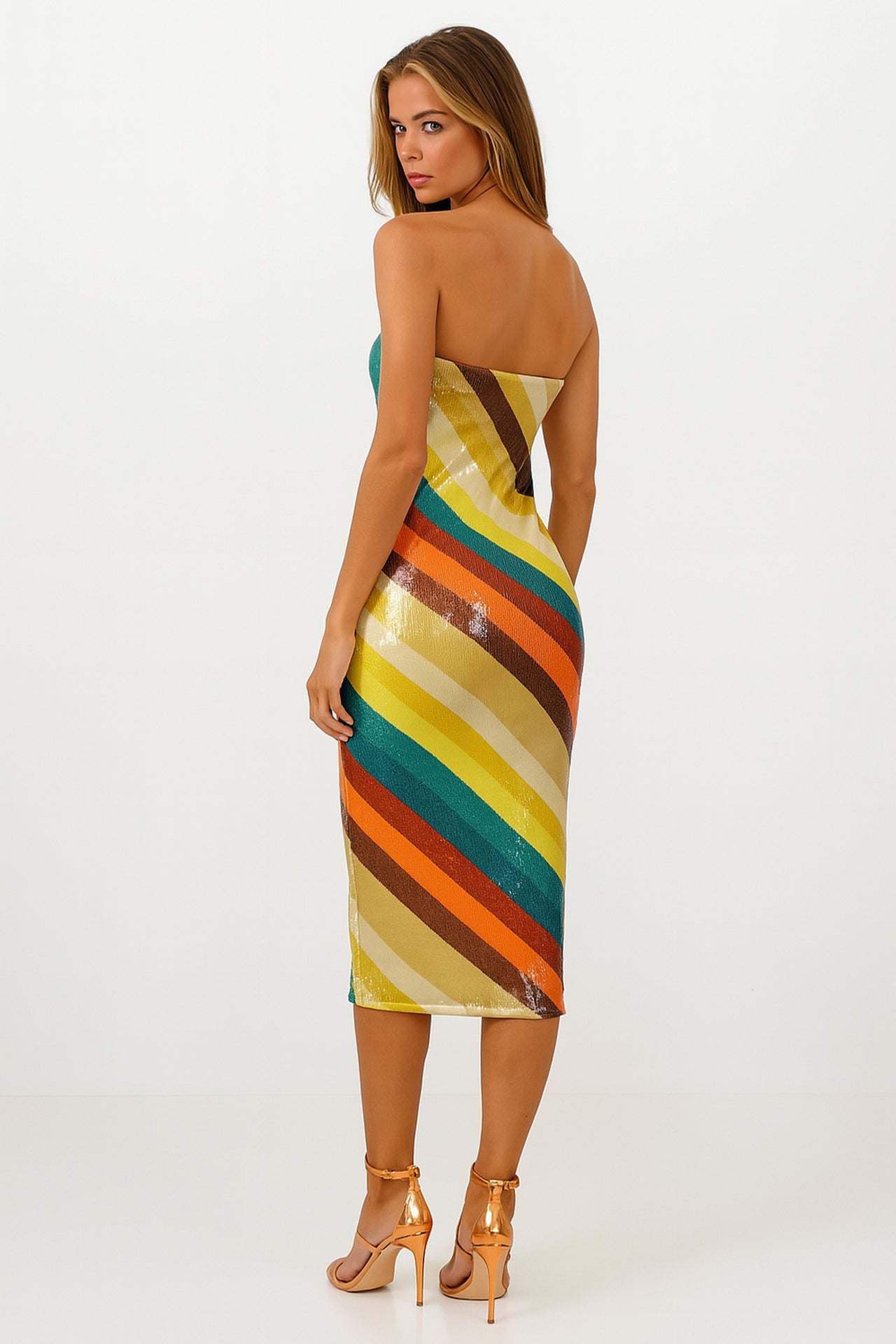 Vestido Midi Cai-Cai em Lantejoulas