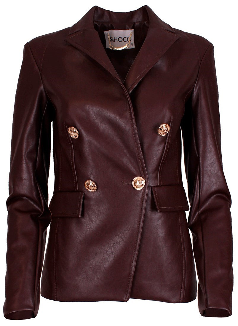 Double-breasted blazer with buttons