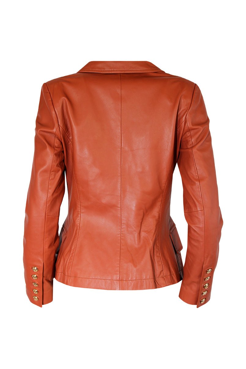 Blazer justo cruzado Leather collection