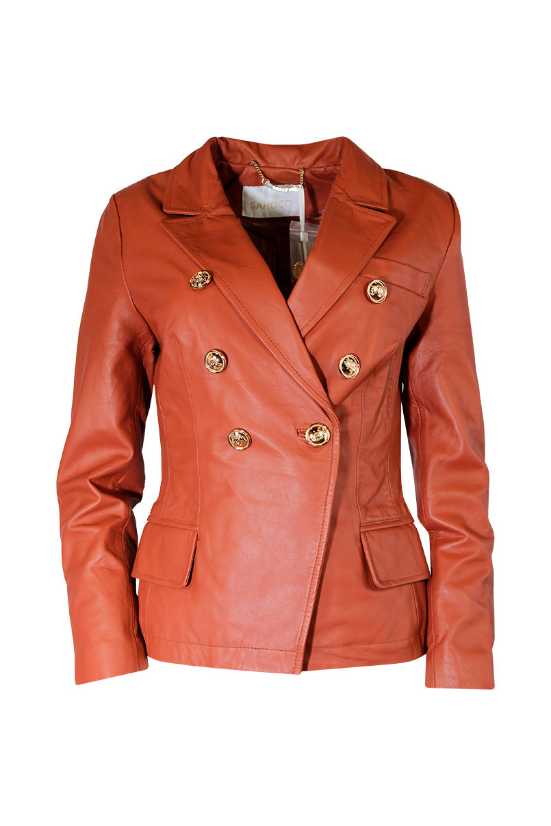 Blazer justo cruzado Leather collection