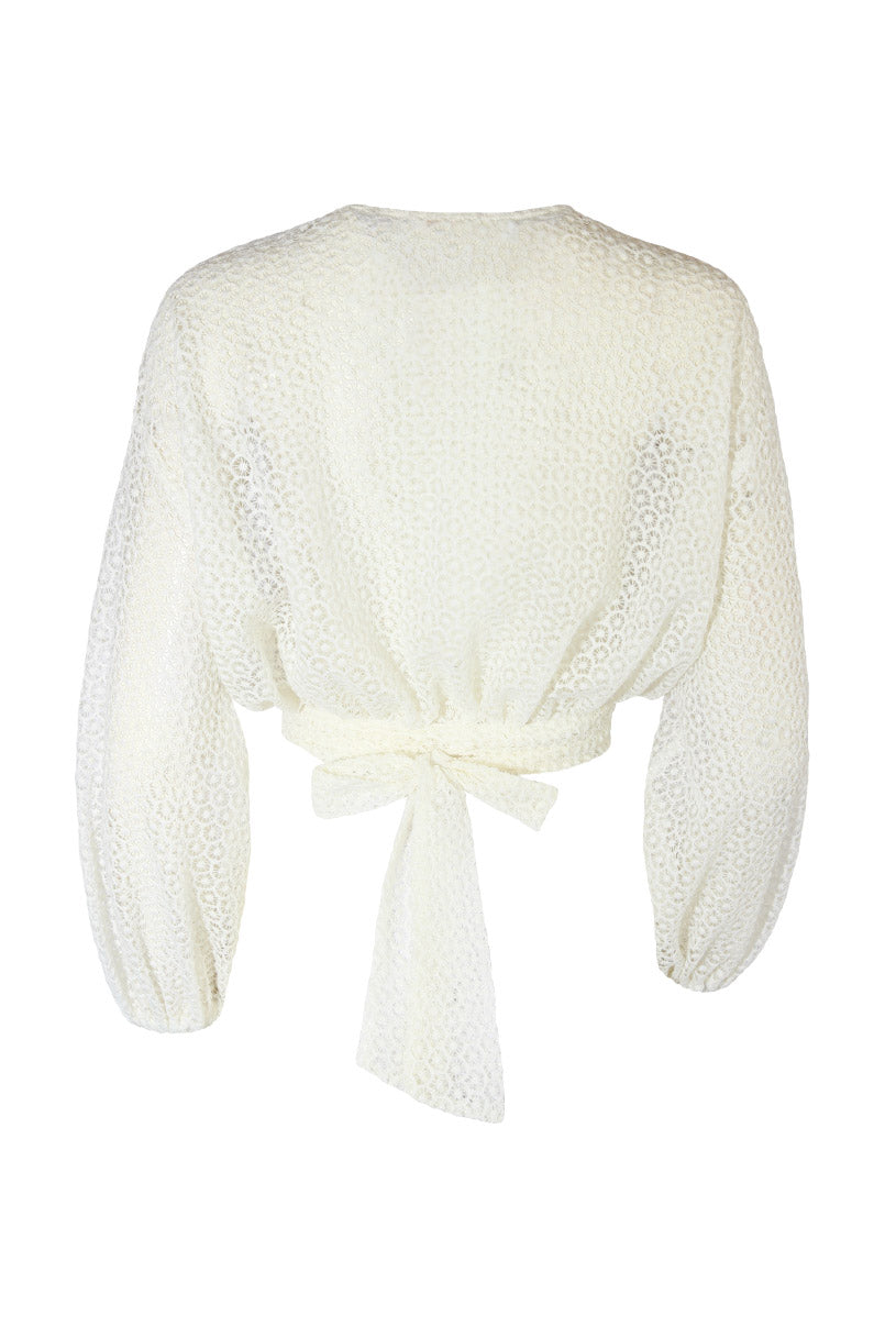 Blusa de renda com nó