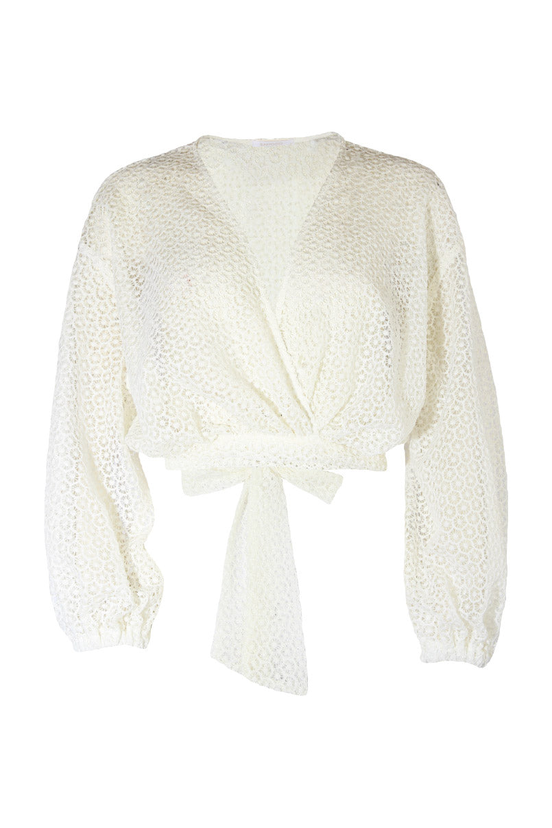 Blusa de renda com nó