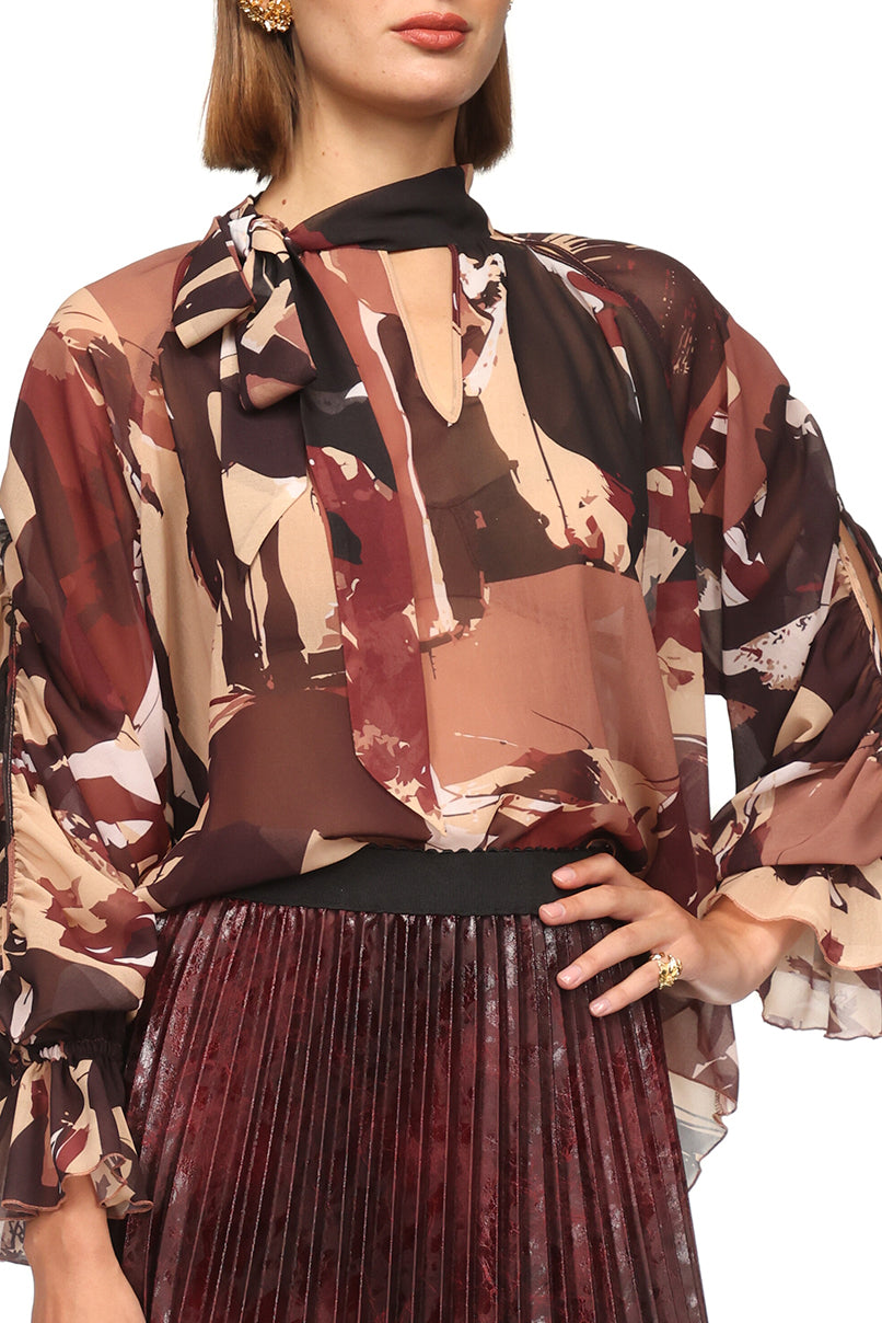 Blusa fluída estampada