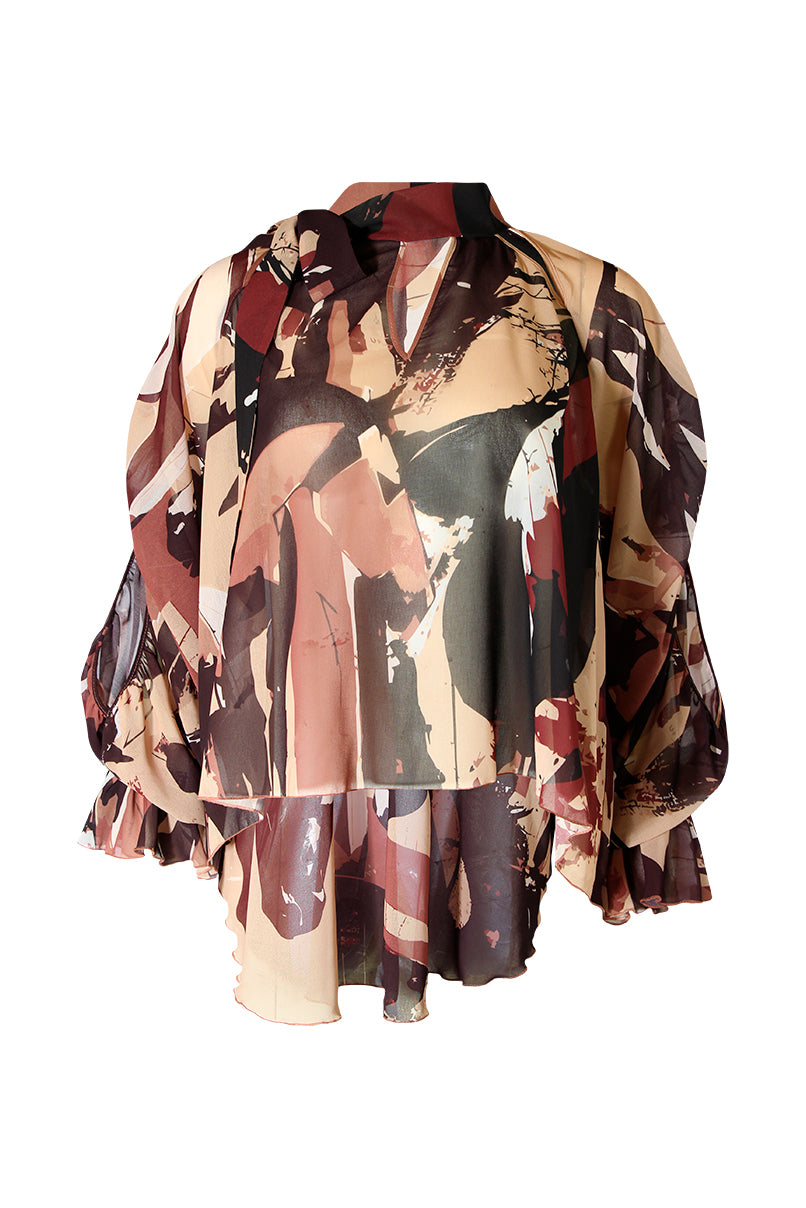 Blusa fluída estampada