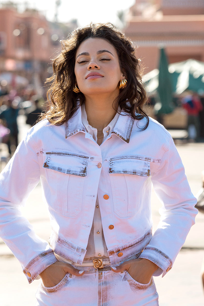 Blusão de ganga foil