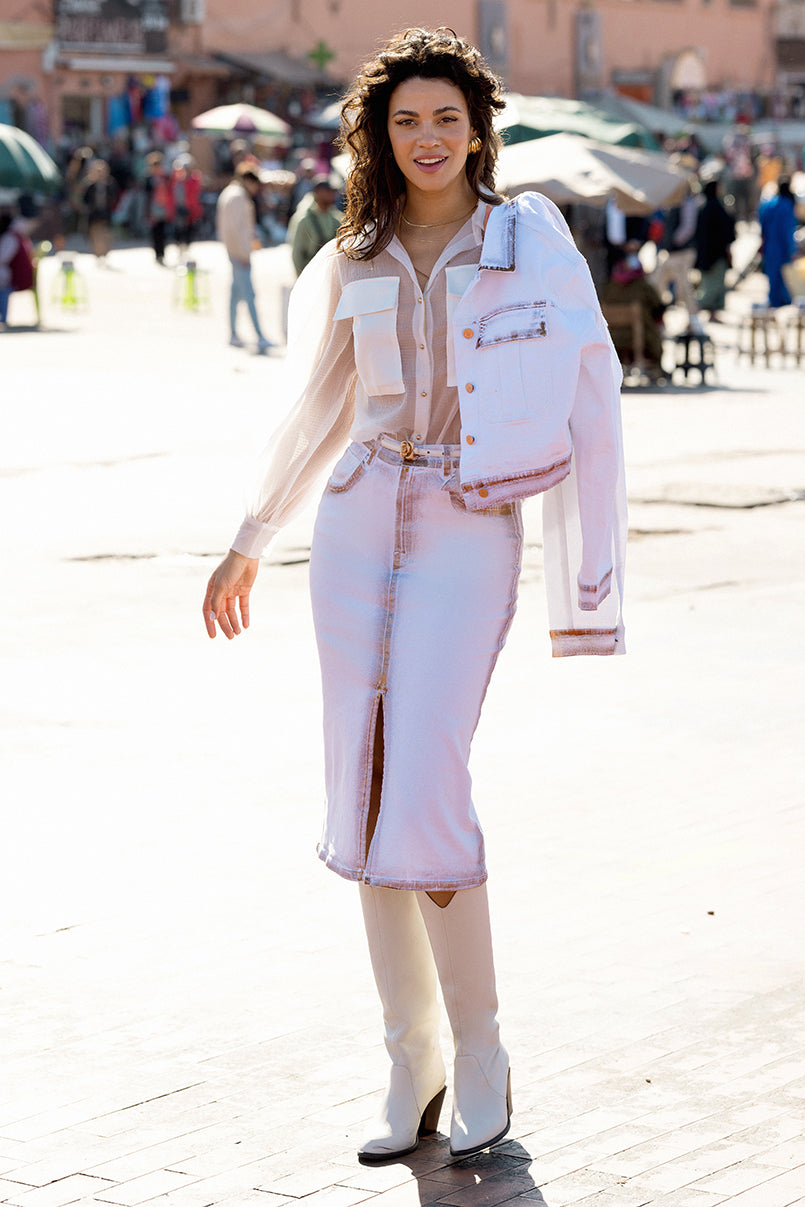 Blusão de ganga foil