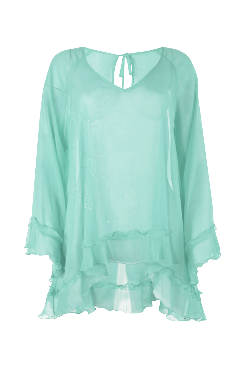 Blusa semitransparente