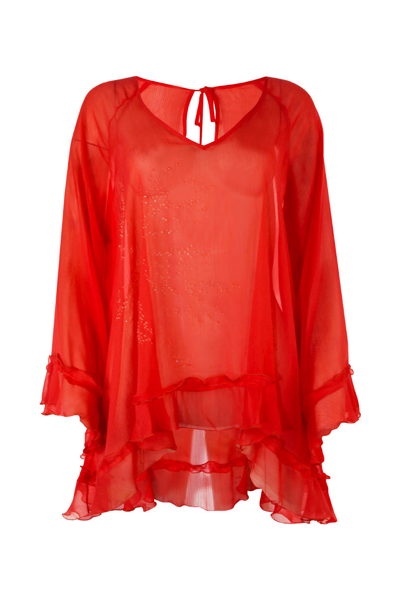Blusa semitransparente