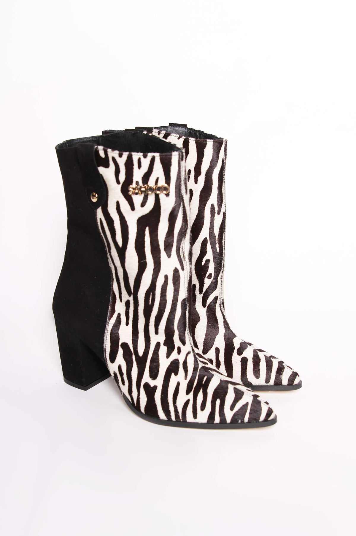 Botines con estampado de cebra