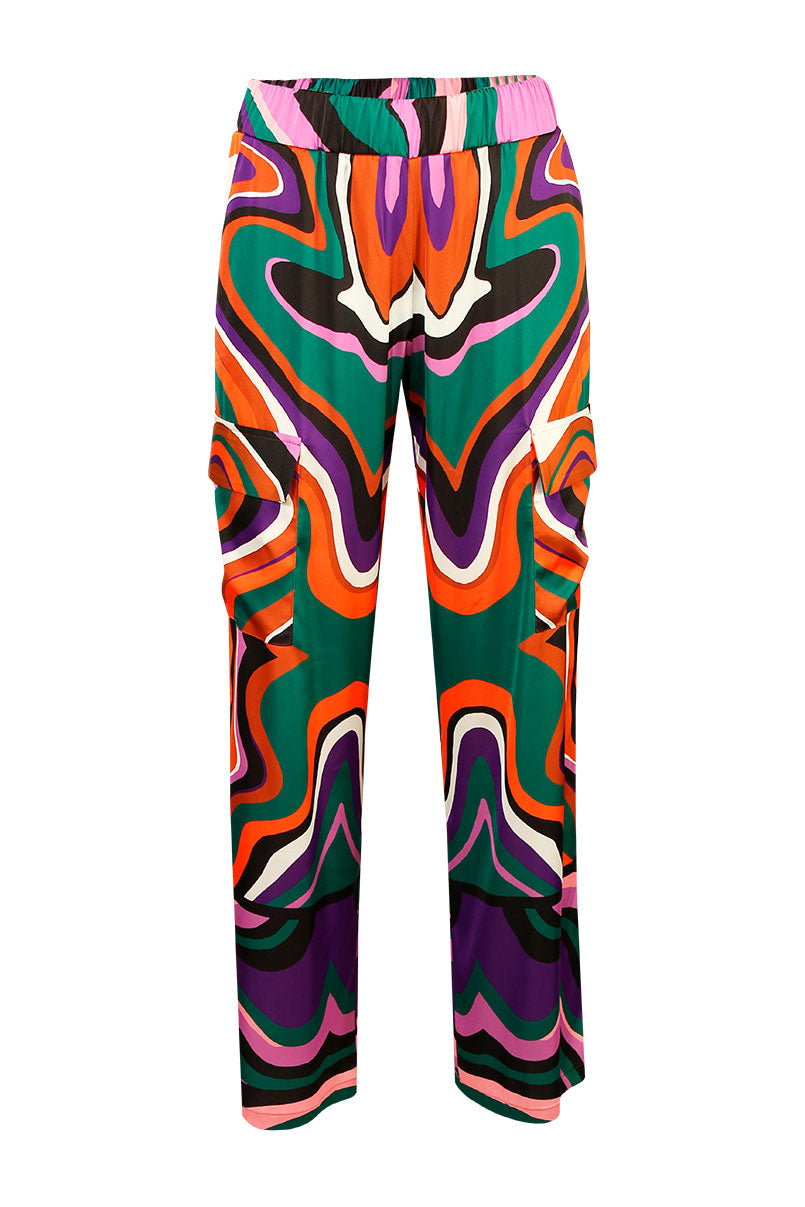 Calças Cargo Acetinadas