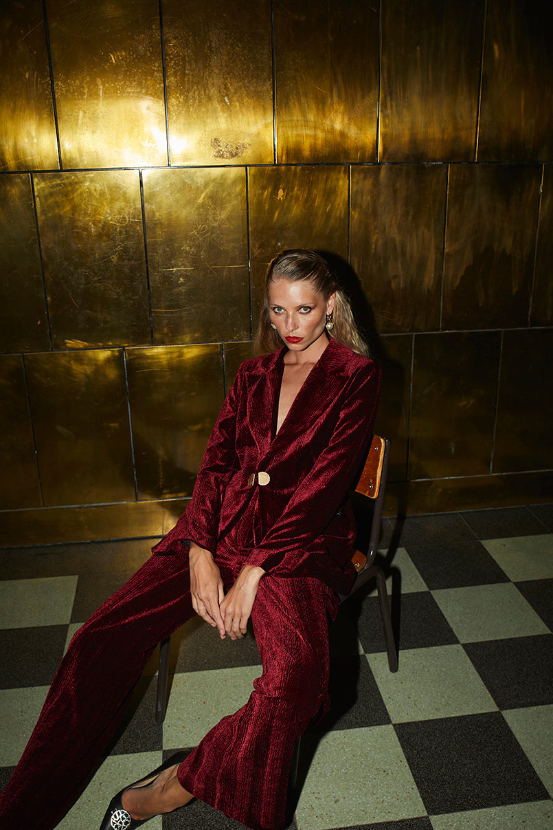 Calças Fluidas Veludo