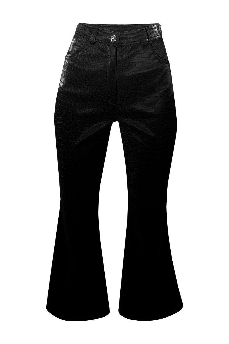 Calças efeito Croco