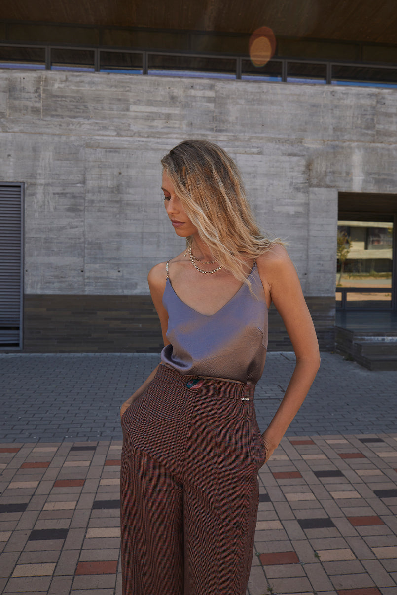 Calças cullote em tweed