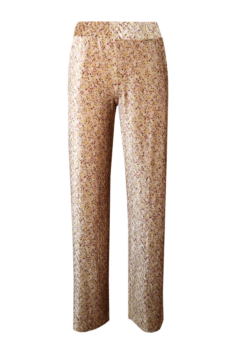Calças de veludo estampado