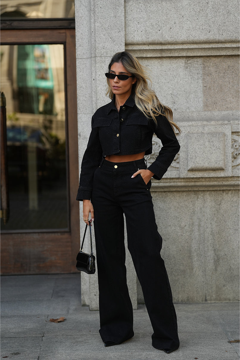 Calças jeans pormenores brilhos