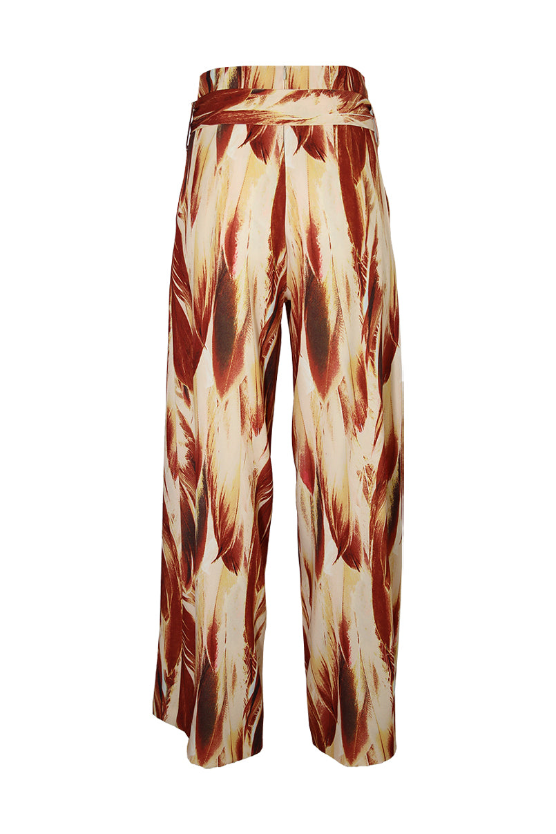 Calças paperbag estampadas