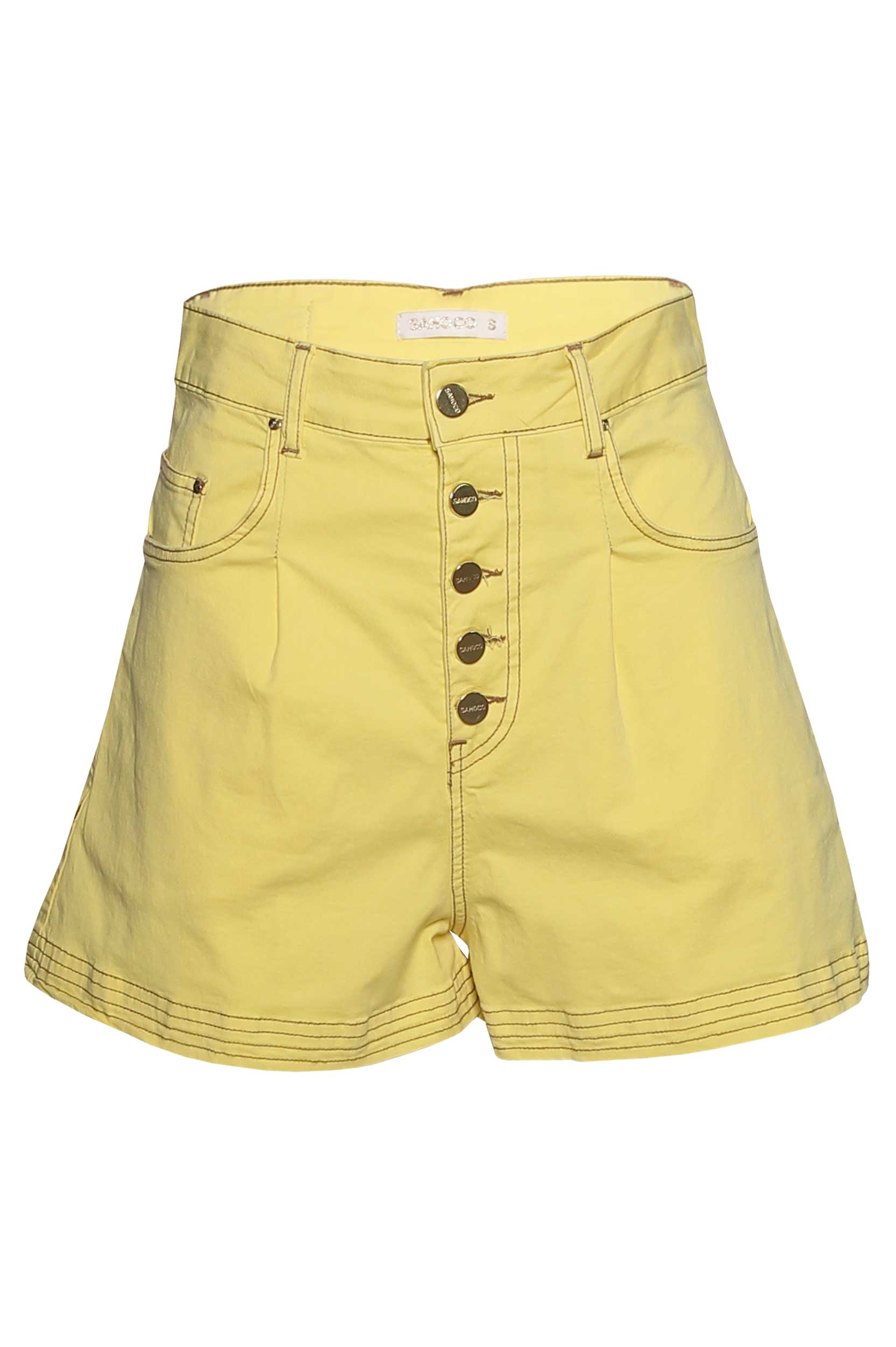 Calções color cintura subida