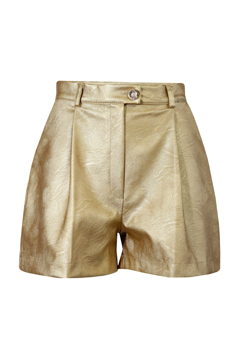 Calções bermudas metalizados