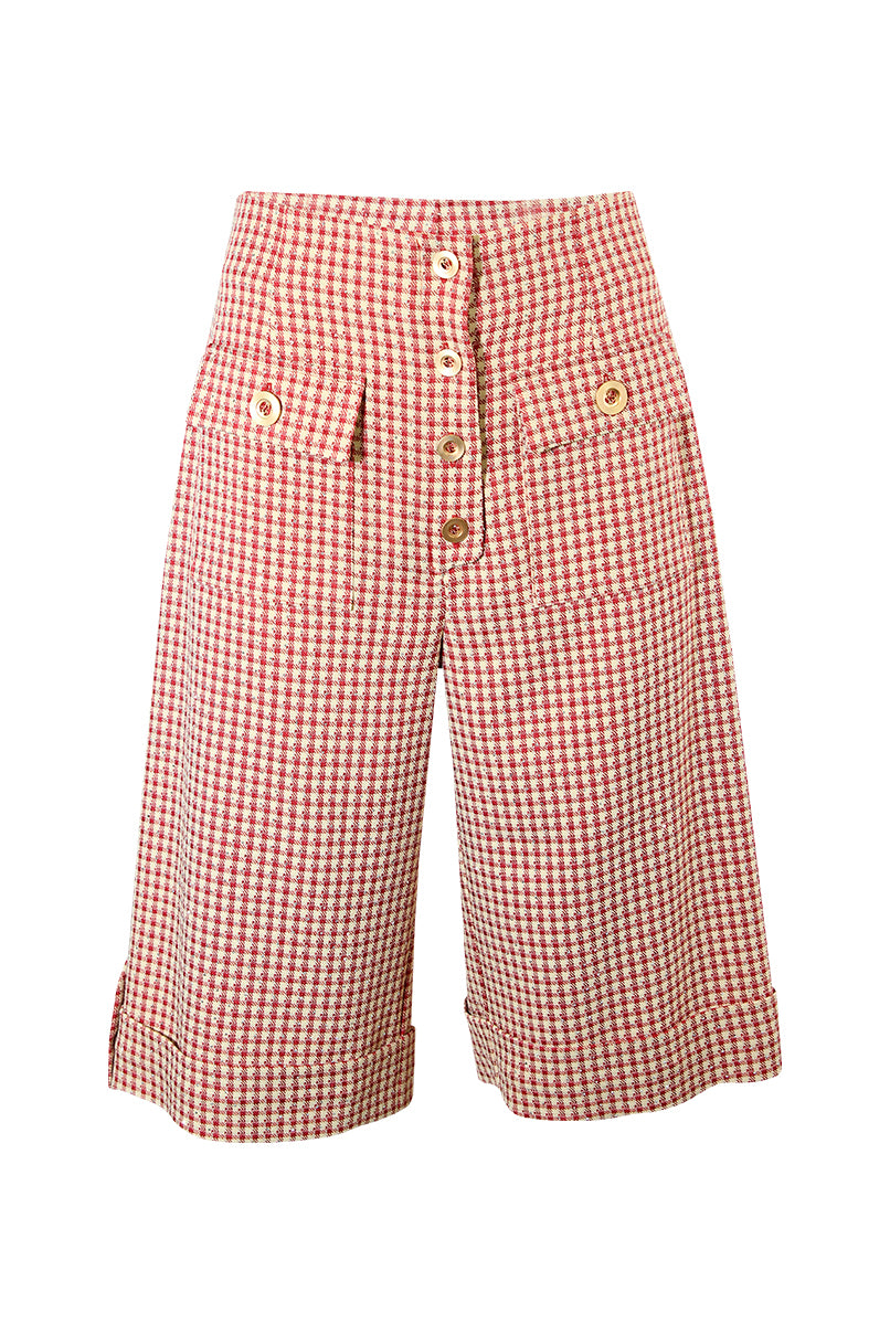 Calções bermuda vichy