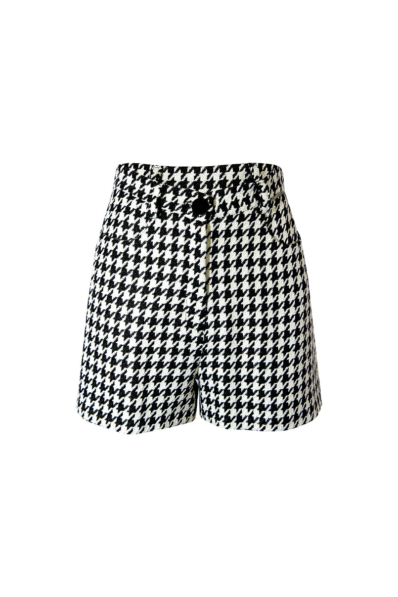 Calções pied-de-poule