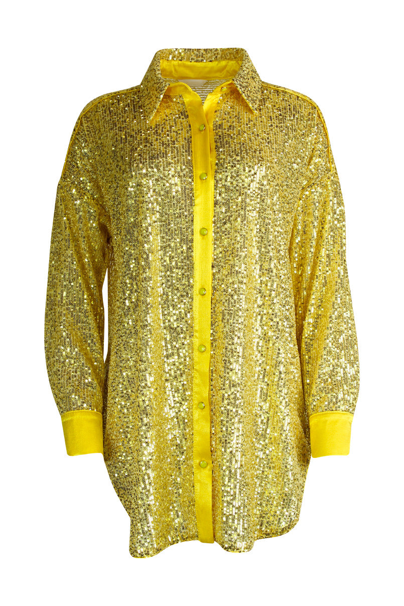 Camisa oversize de lantejoulas