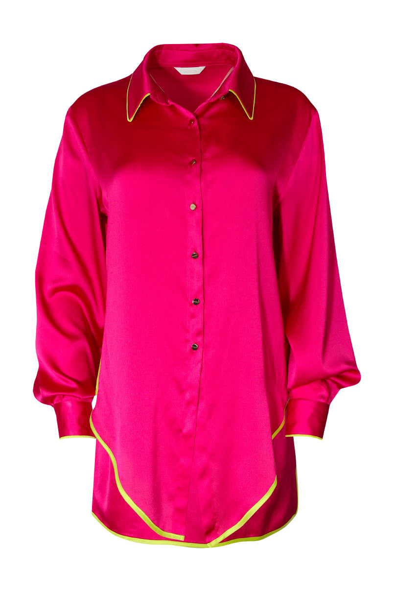Camisa acetinada oversize