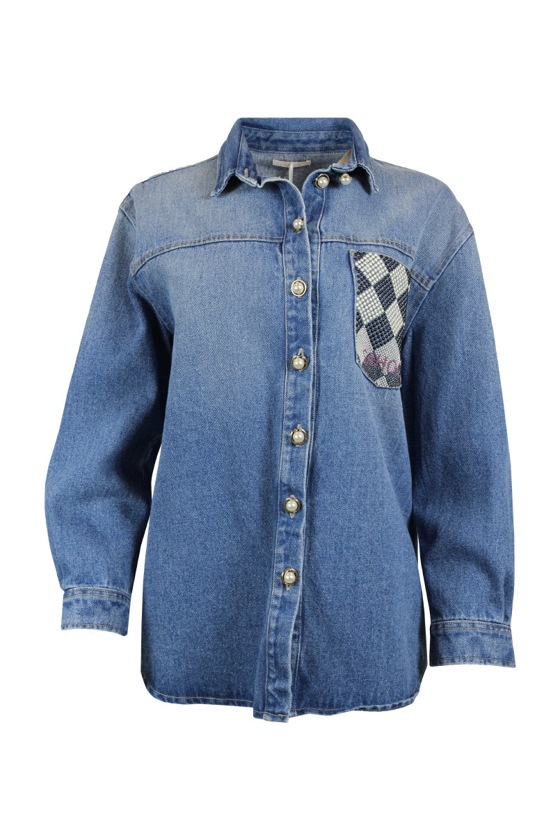 Camisa de ganga oversize