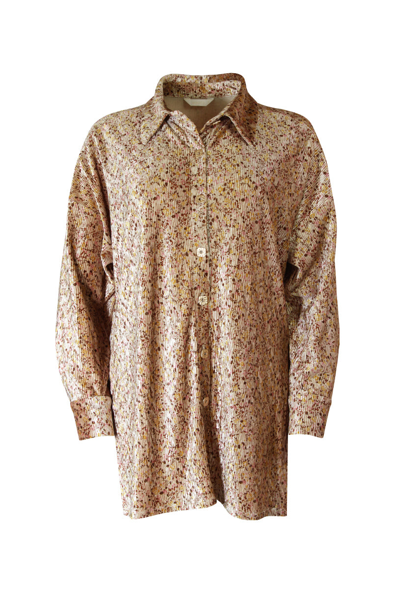 Camisa de veludo estampado